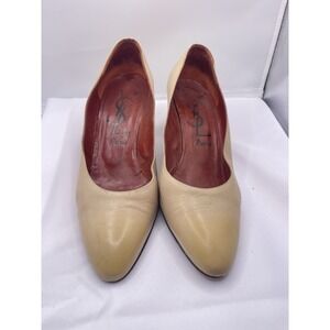 Yves Saint Laurent Paris YSL Beige Pointed Pumps Sz‎ 8.5 Nude Leather bin 1